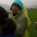 Erica trying to stay warm.