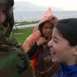 Ian trying on a new poncho!